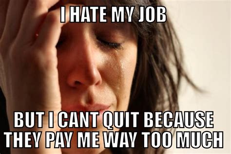 You can make a jump to an environment or career that is more in line with what you want versus taking what you need to survive. . Quitting job i hate reddit
